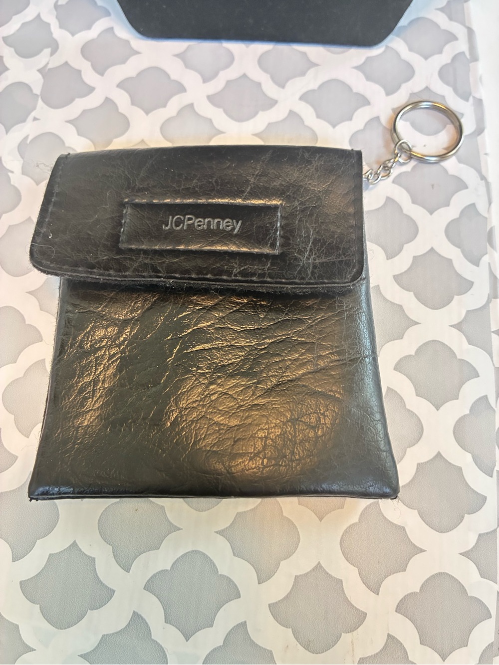 jcpenney Black Leather Key Ring Coin Wallet